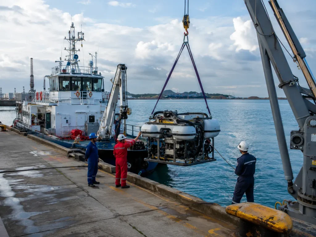 Marine engineering offshore operation using lightweight buoyancy equipment to support lower logistics cost energy efficiency and sustainable development value